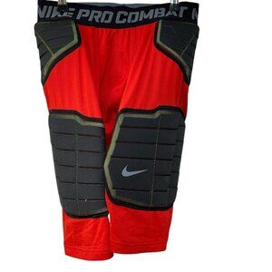 NIKE Pro Combat Hyperstrong De-Tech Padded Black Red Sports Shorts Mens XL